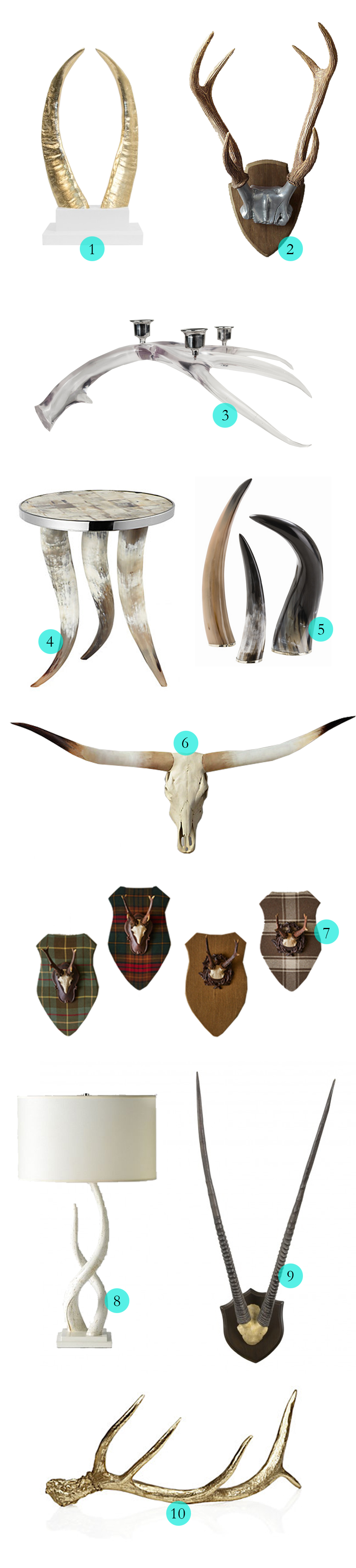 Tuesday Ten: Horns & Antlers in Home Decor via Havenly