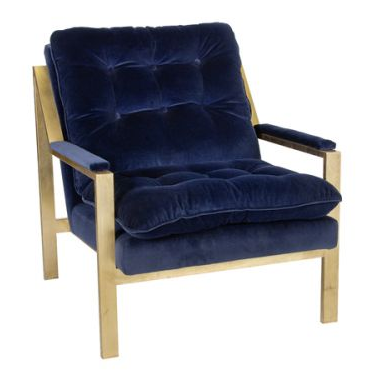 Cameron Gold Leafed Chair- Navy ||  Havenly
