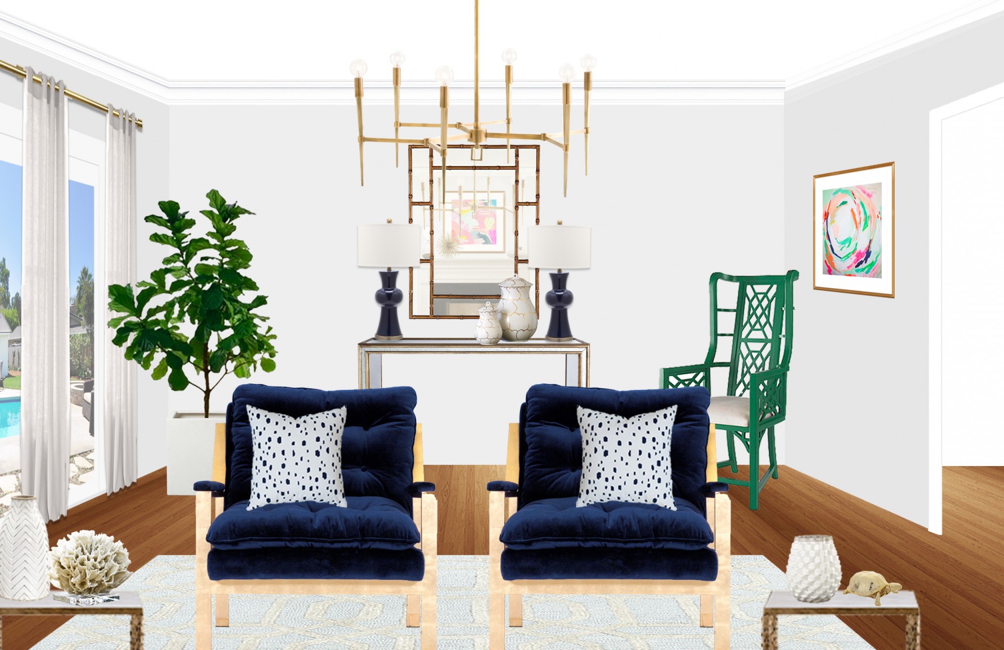 Featured: Luxurious Living in Blue and Green | Havenly Blog | Havenly ...