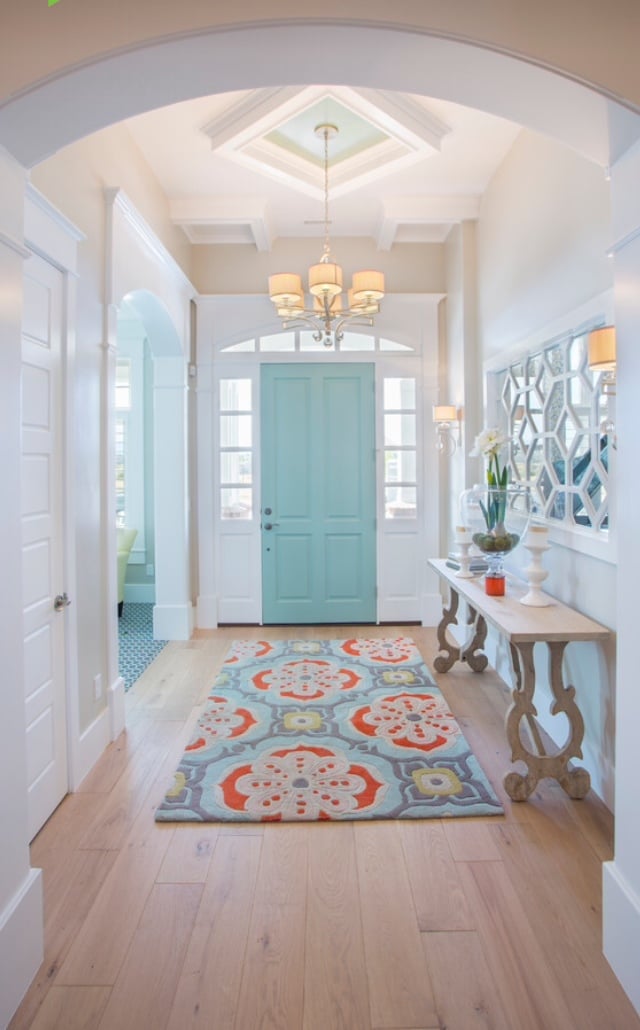 A patterned rug will really tie that entryway together!