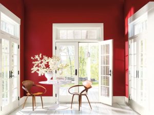 Bright red walls