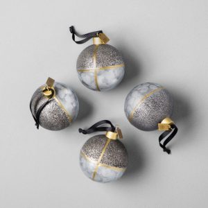 Silver ball ornaments