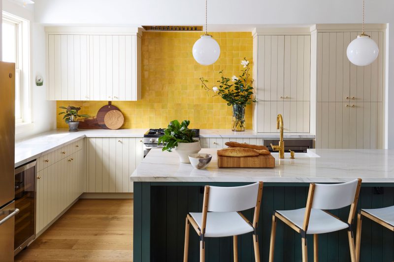 yellow kitchen tile