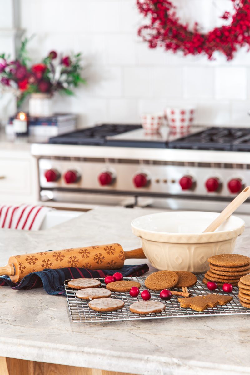 Gingerbread cookie work station