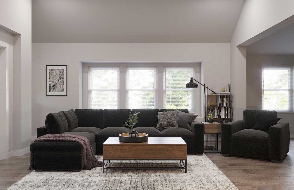 Industrial / Midcentury Modern Living Room Interior Design by Tori