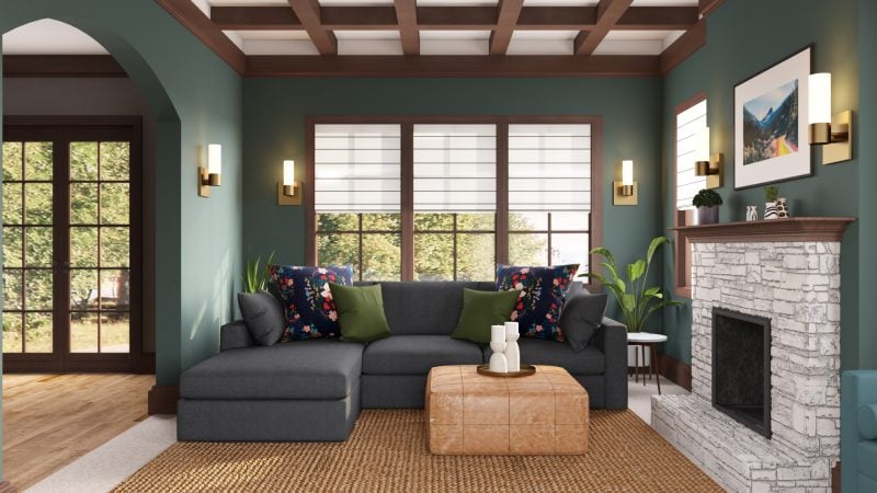 Deep Green Living Room 800x450 