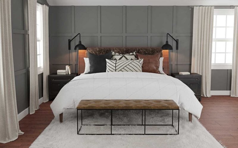 Havenly Interior Design, Modern Industrial Bed Frame