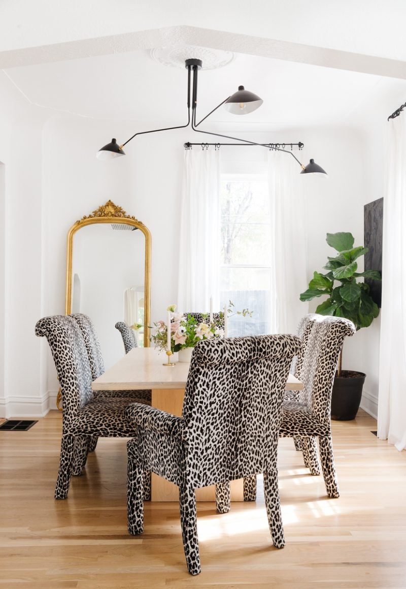 edgy leopard dining chairs