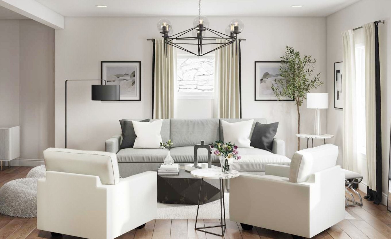 dove white living room