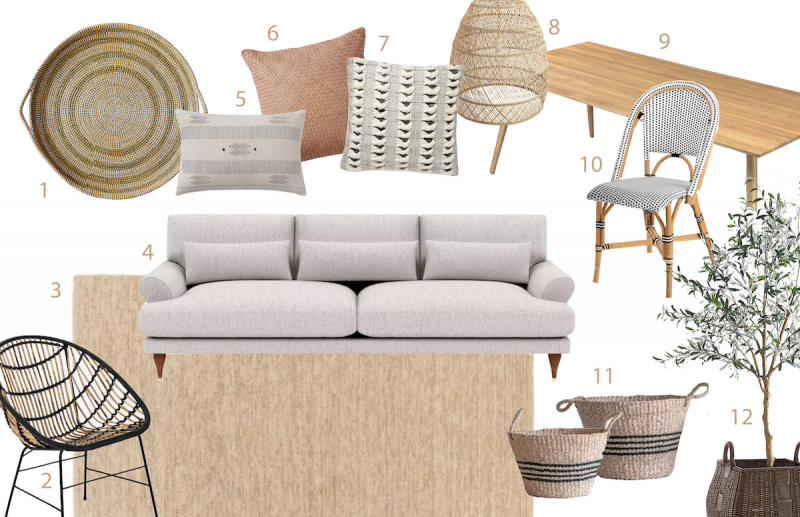 Furniture and decor for a Scandinavian boho look