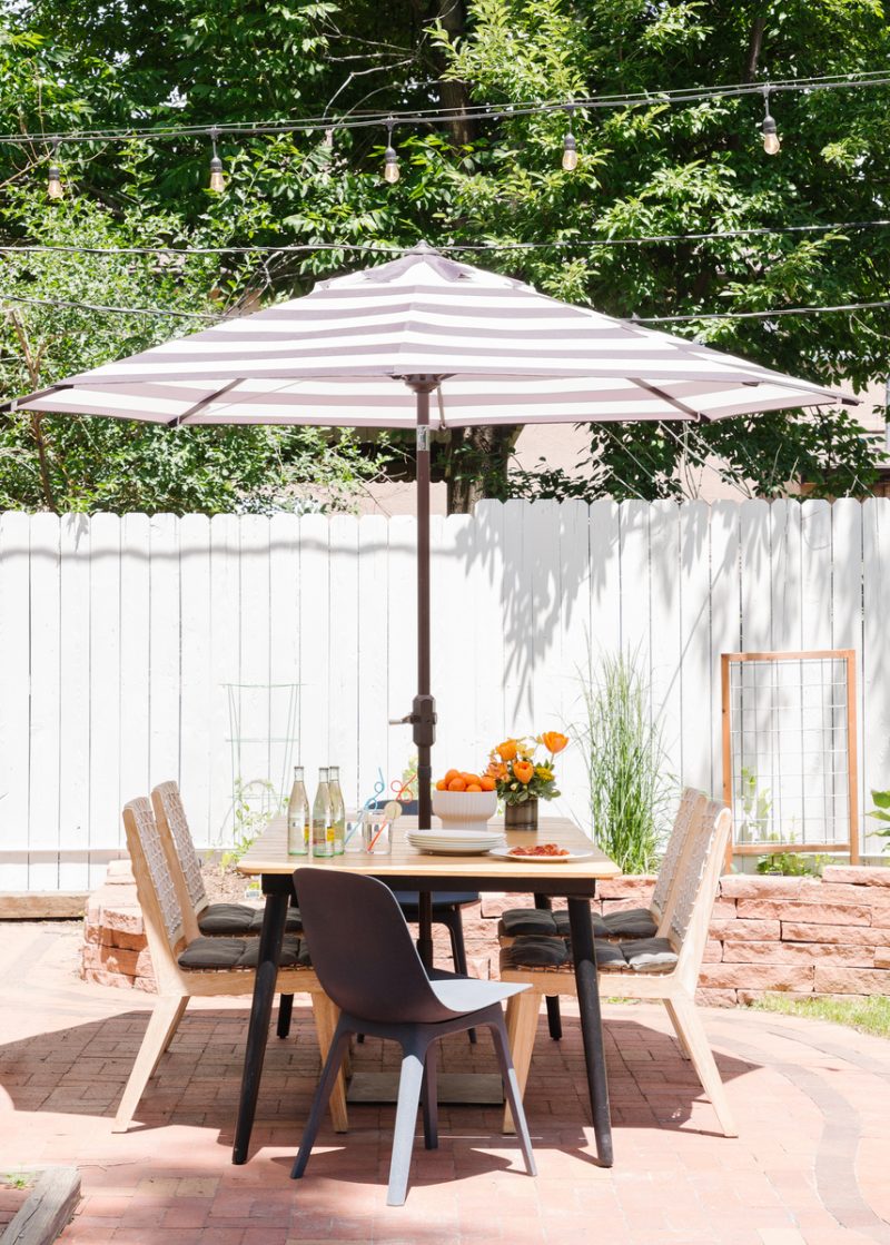 Modern backyard patio table