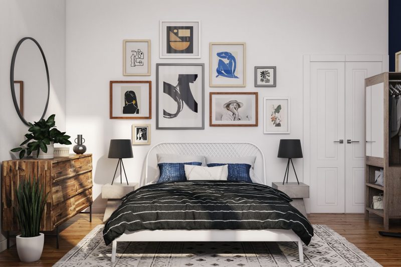 art accent wall bedroom