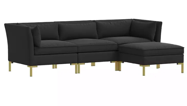 velvet sectional for small spaces