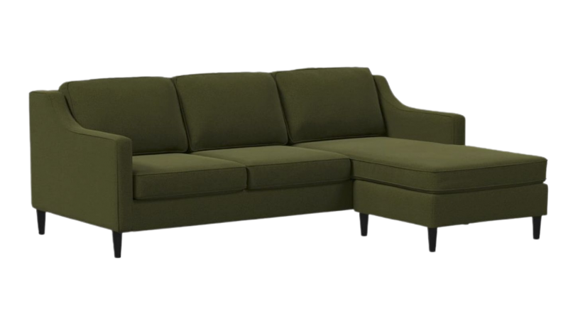 green sectional small spaces