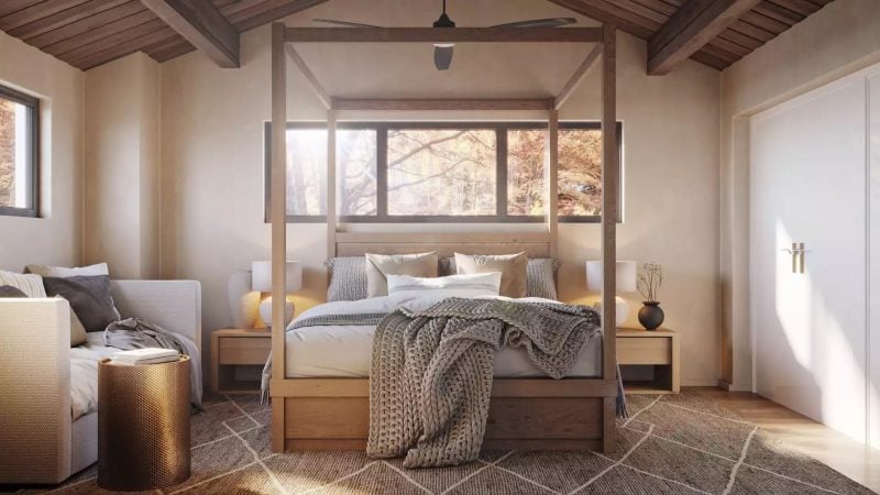 rustic canopy bed