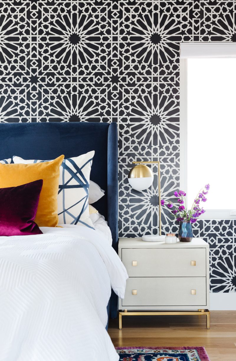 glam bedroom stencil pattern
