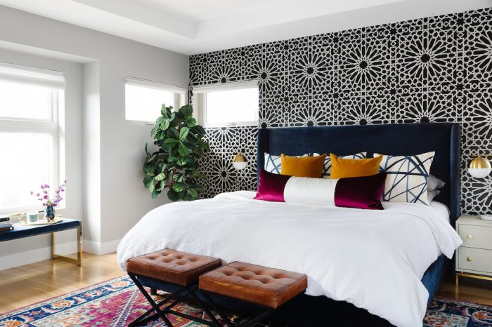 This Stunning Stencil Wall Design Looks *Exactly* Like Wallpaper