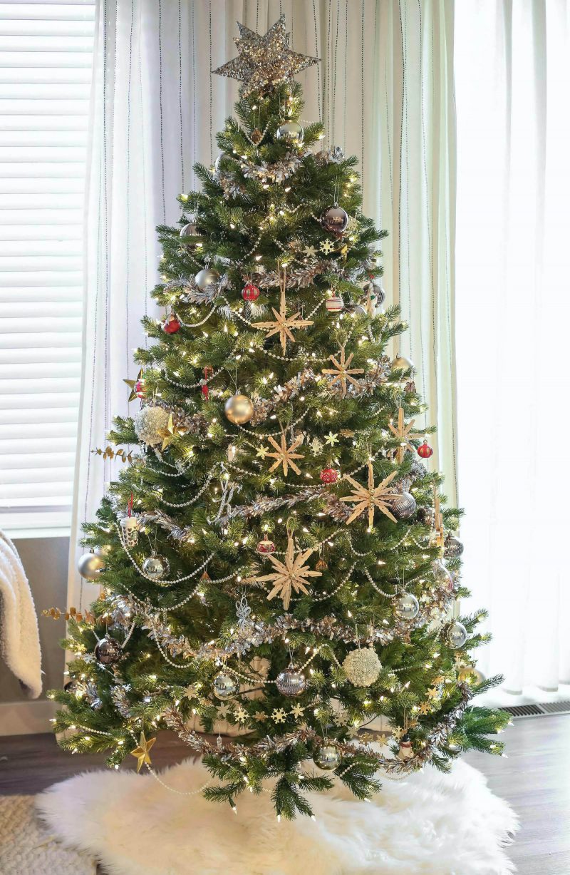 Dollar Store Christmas tree decorations