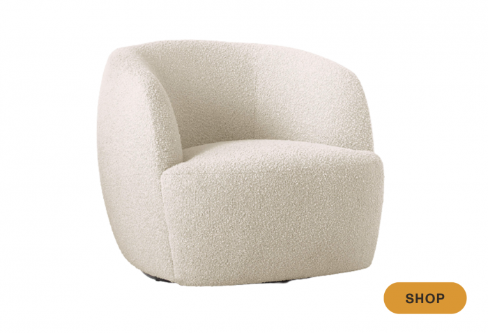 boucle swivel chair for living room