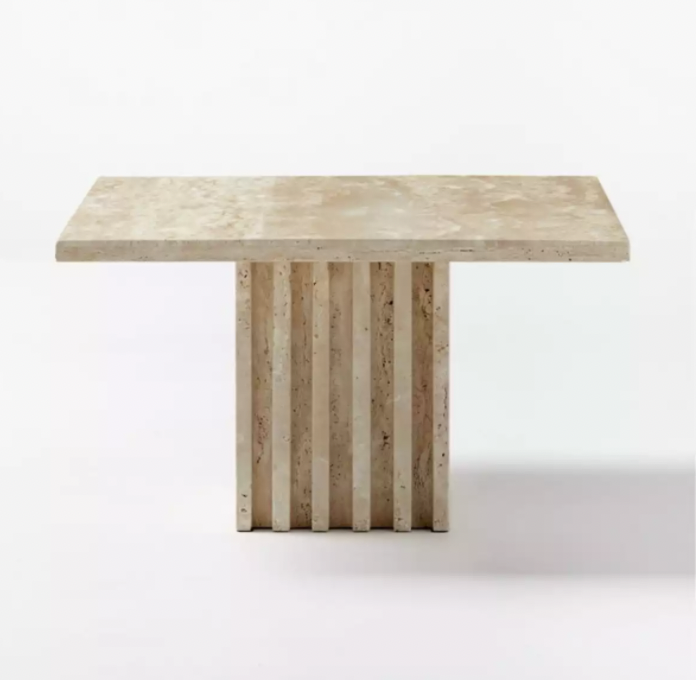 square travertine table