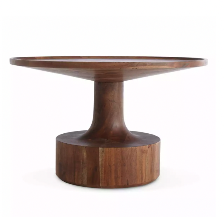 wood pedestal coffee table