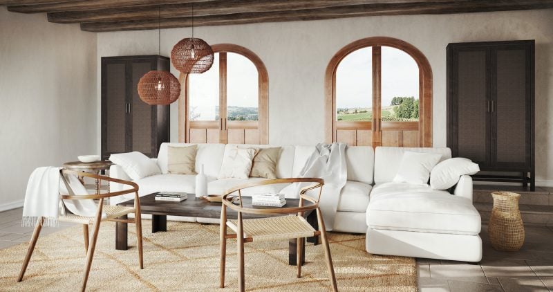 coastal mediterranean living room