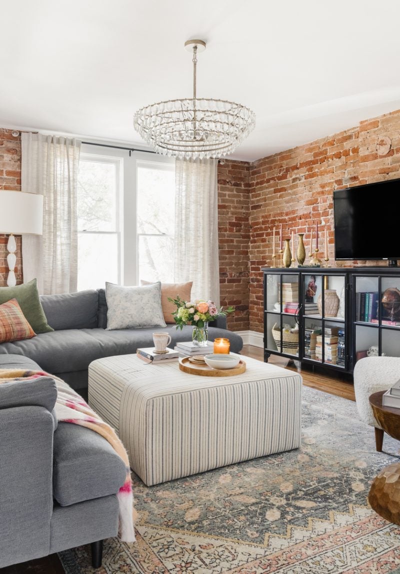cozy living room ottoman