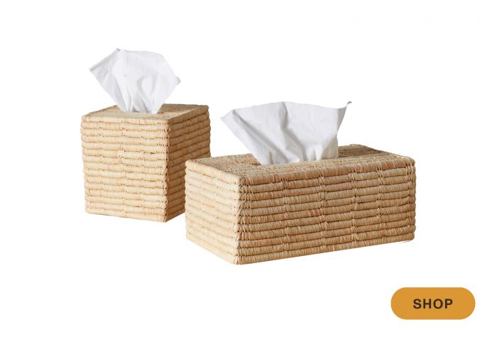 Rattan tissue holder