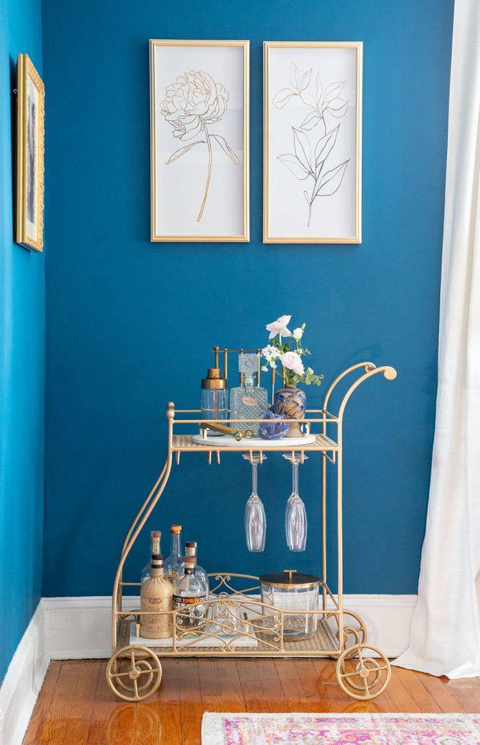 Brass bar cart styling | Havenly