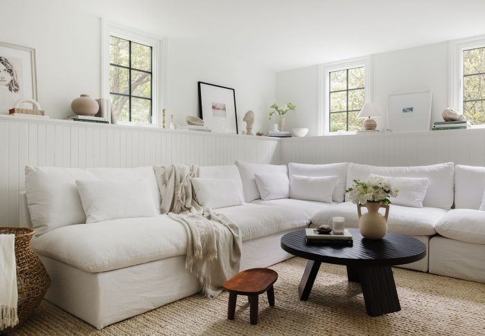 White sectional sofa