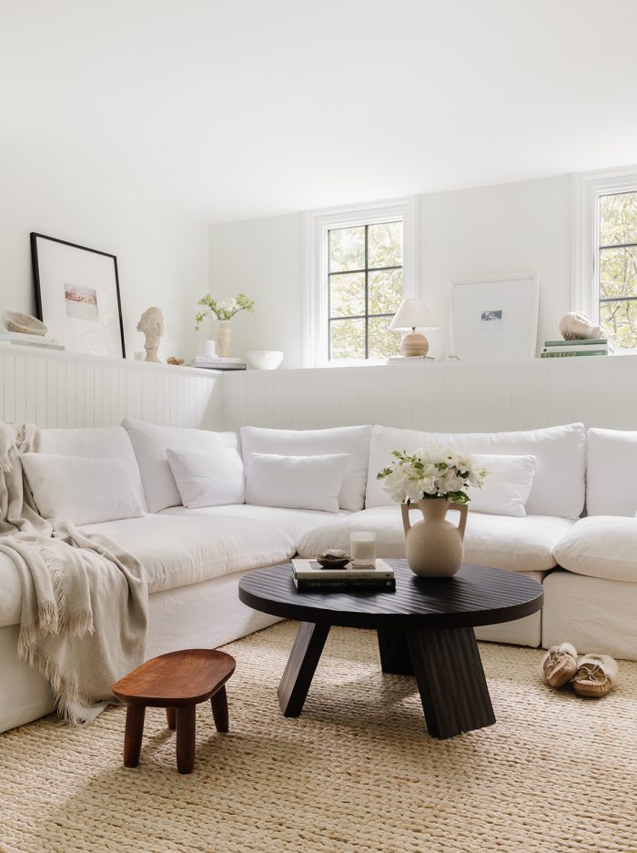 Warm minimalist living room | Havenly