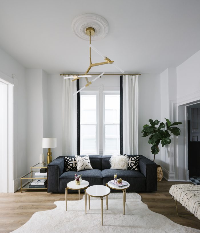 Modern glam living room design