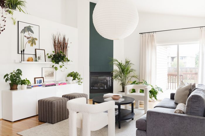 Mid-century modern living room | Houseplant decor