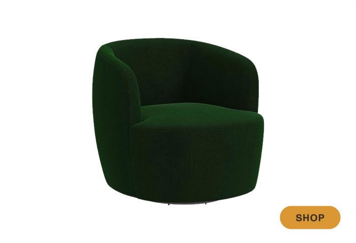 Emerald swivel chair for living room