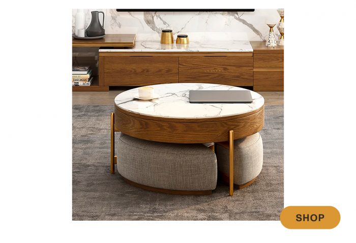 Round storage coffee table