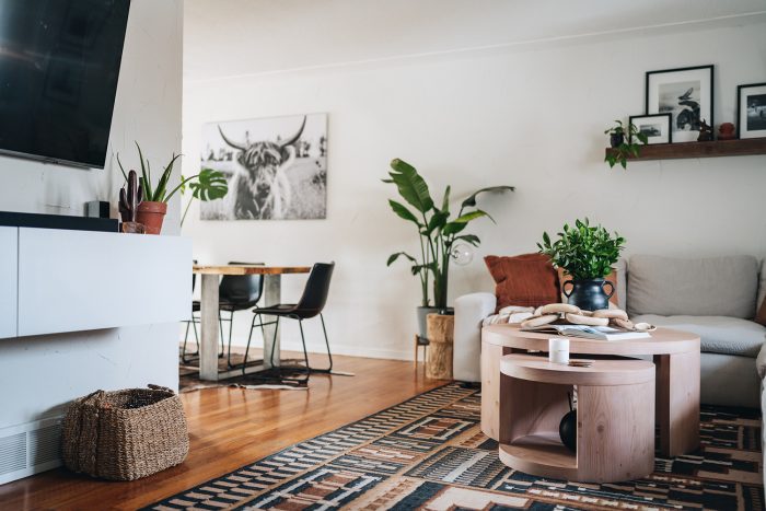 Modern rustic living room | Loki the Wolfdog home