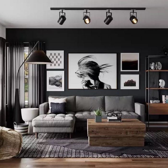 Black accent wall | Black paint ideas