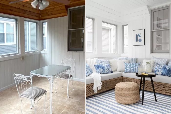 Sunroom decorating ideas | Sunroom before and after