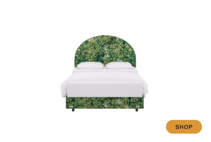 Green patterned bed