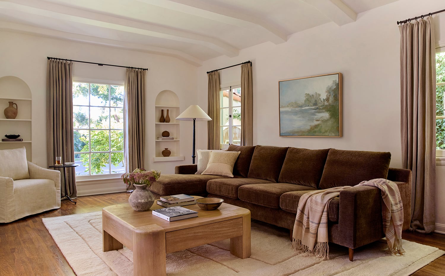 Dark brown couch living room ideas