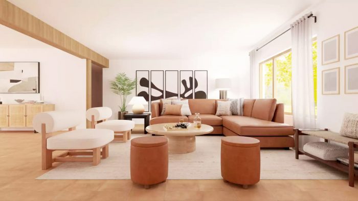 mid century modern living room