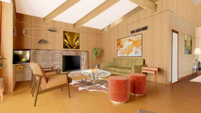 mid century modern living room