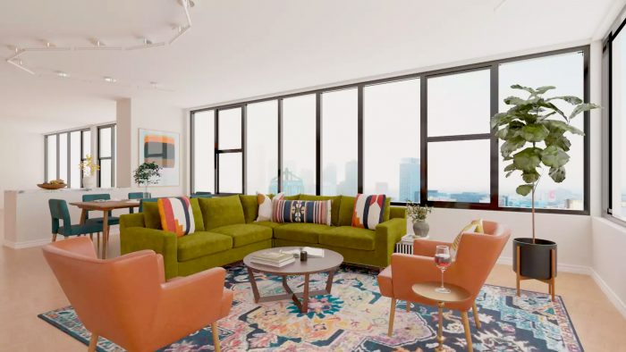 mid century modern living room