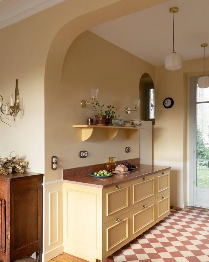 Yellow kitchen cabinets